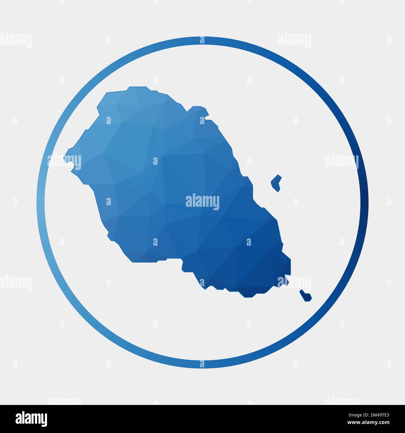 Graciosa icon. Polygonal map of the island in gradient ring. Round low ...