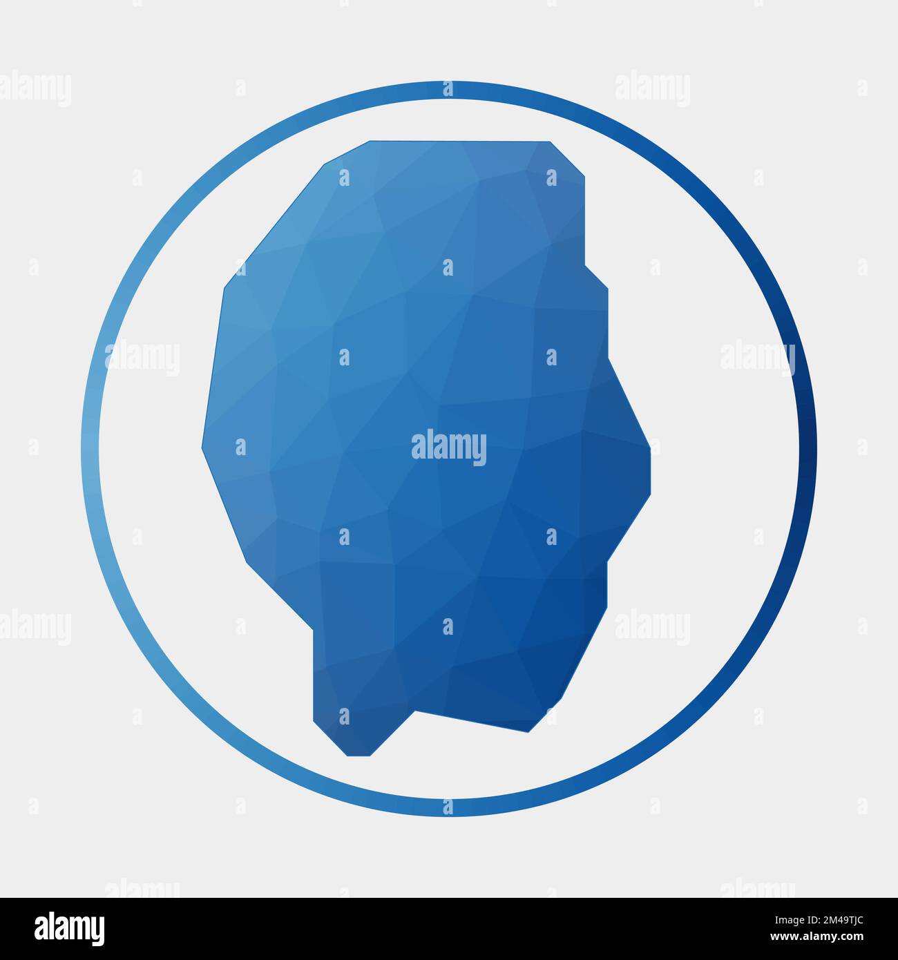 Gili Trawangan icon. Polygonal map of the island in gradient ring ...