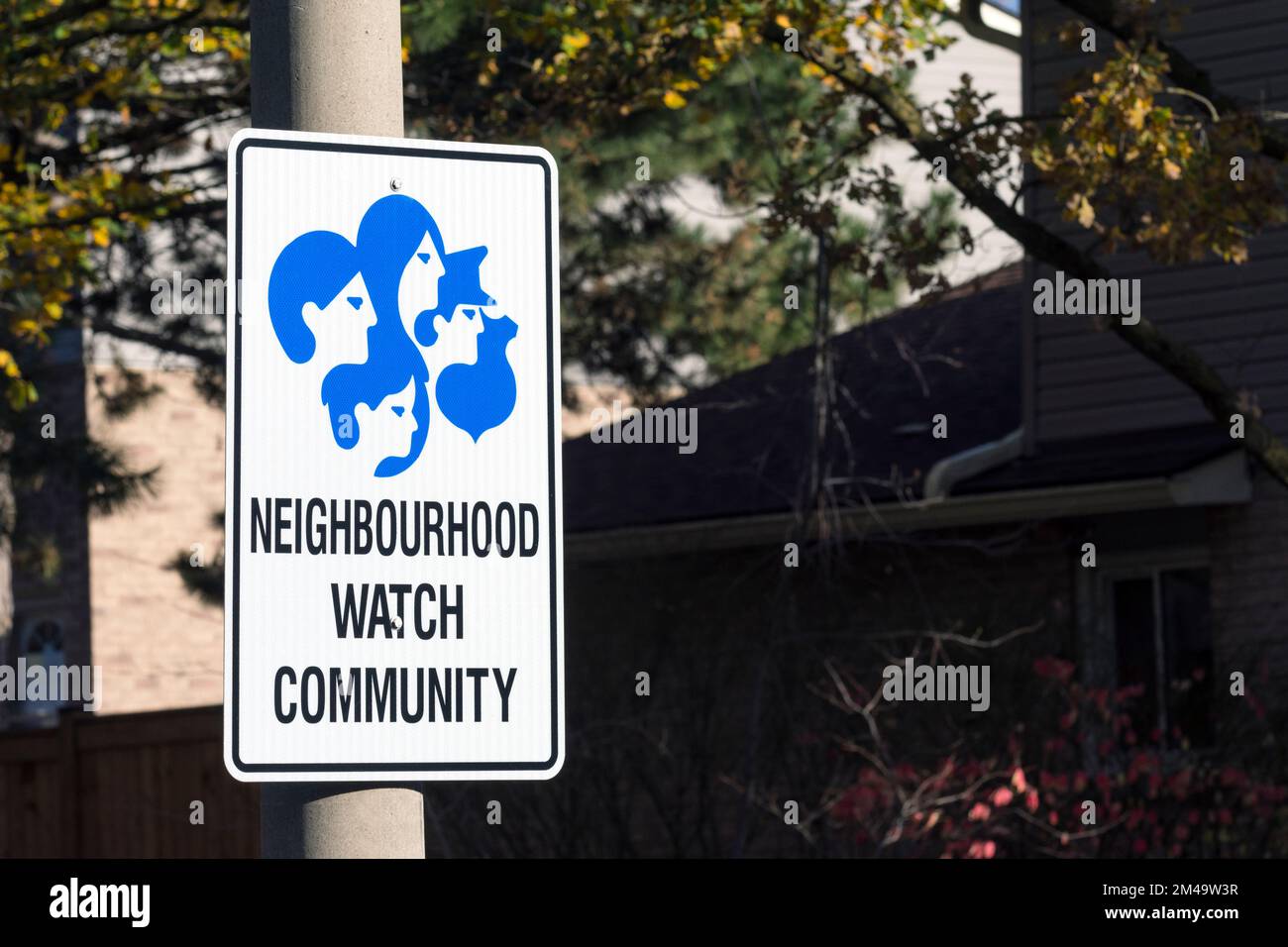 Neighborhood watch sign post in Toronto, Canada Stock Photo