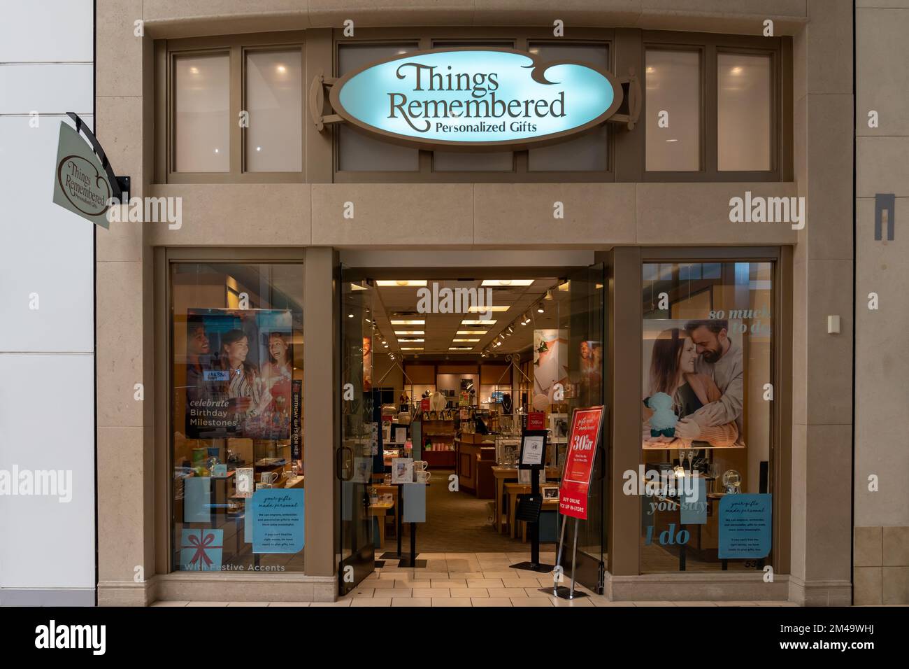 Houston, Texas, USA - March 6, 2022: A Things Remembered store in a mall in Houston, Texas, USA. Stock Photo