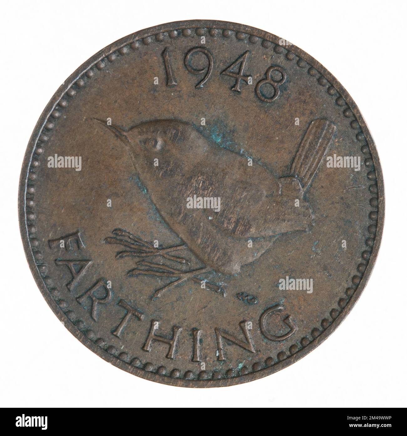 1948 Great Brittian Farthing Coin Stock Photo