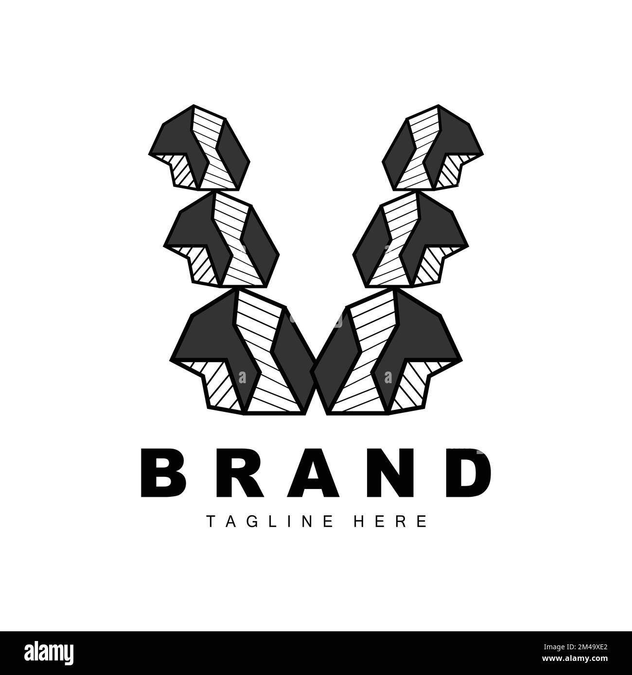 Stone Logo, Gem Line Stone Design, Diamond, Crystal, Simple Elegant