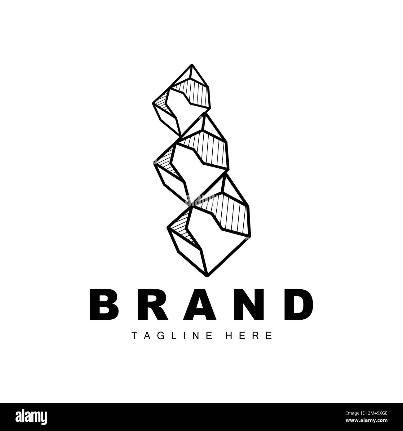Stone Logo, Gem Line Stone Design, Diamond, Crystal, Simple Elegant
