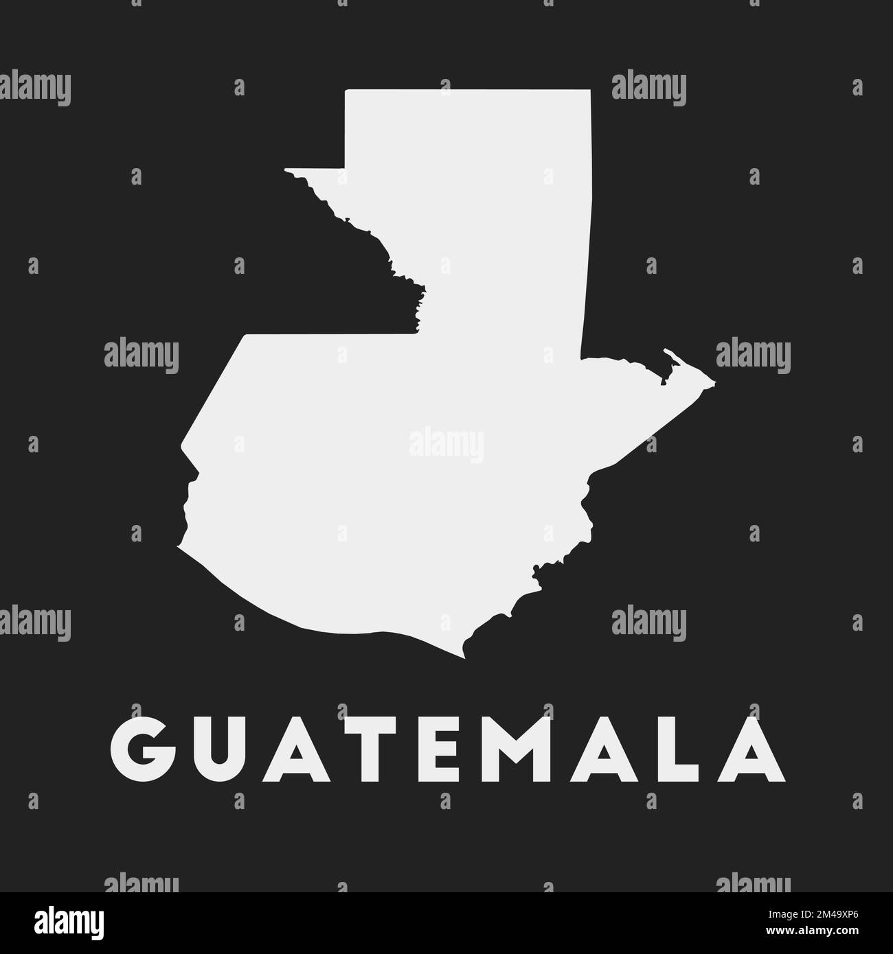 Guatemala icon. Country map on dark background. Stylish Guatemala map with country name. Vector illustration. Stock Vector