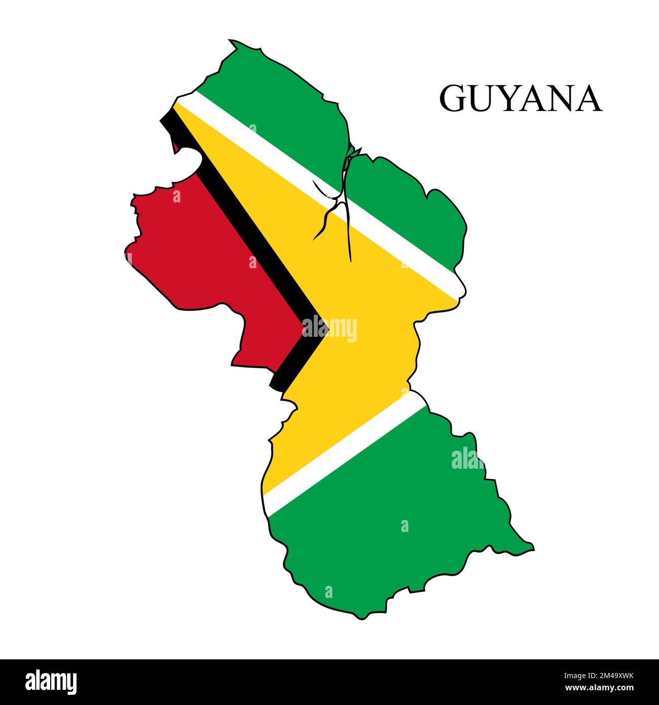 Guyana map vector illustration - Guyana Map Vector Illustration Global Economy Famous Country South America Latin America America 2M49XWK