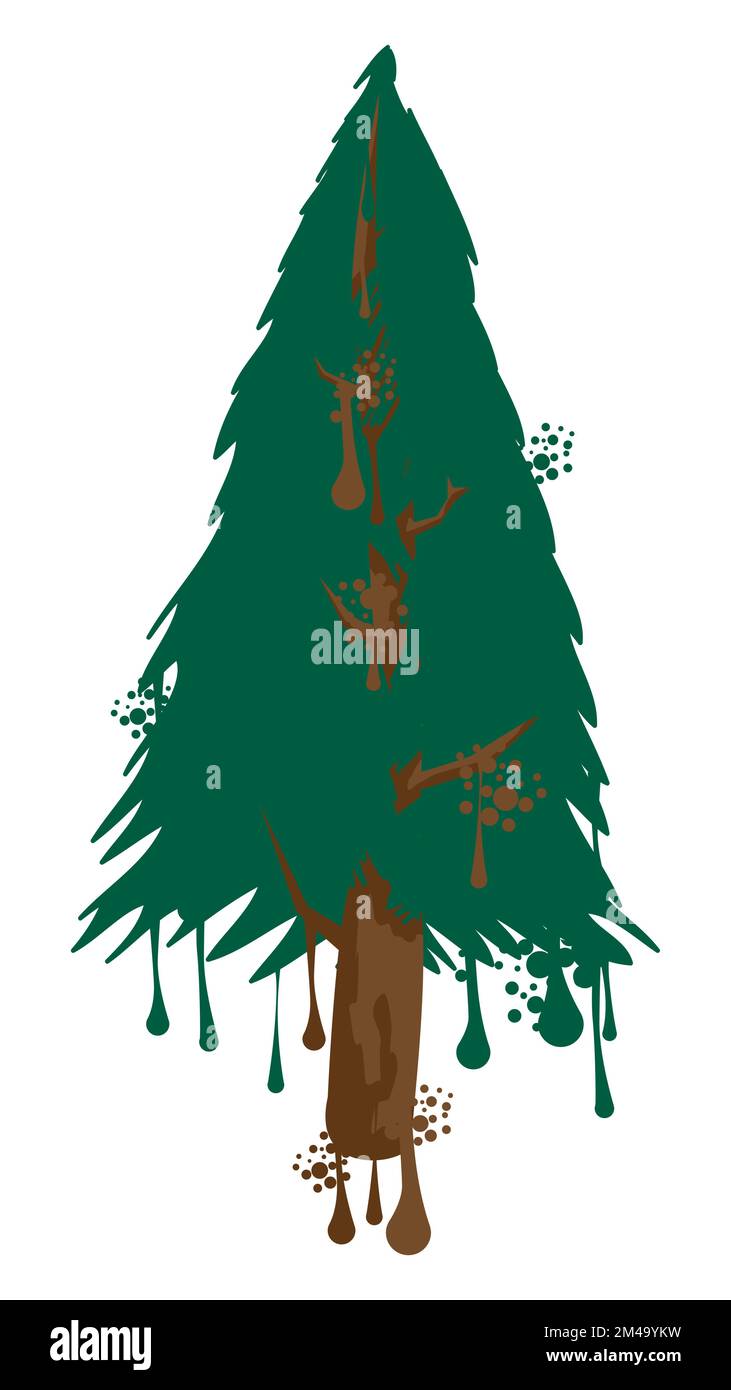 Tree Graffiti Graffiti of Pine Tree. Abstract modern street art decoration performed ...