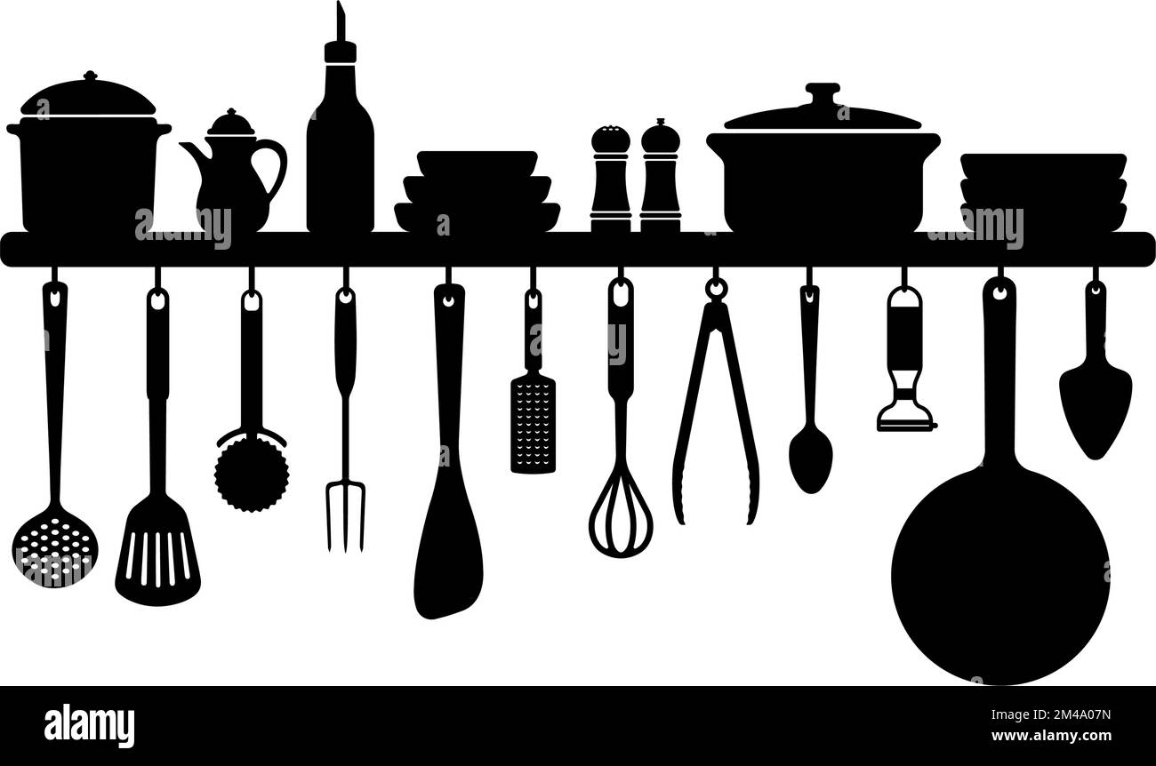 Hanging kitchen utensil vector illustration Stock Vector Image & Art