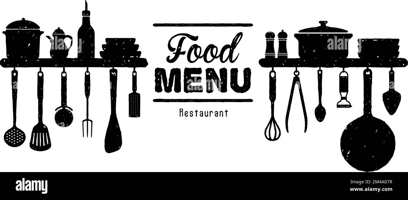 Heading part illustration of the menu table of the restaurant | rough ...