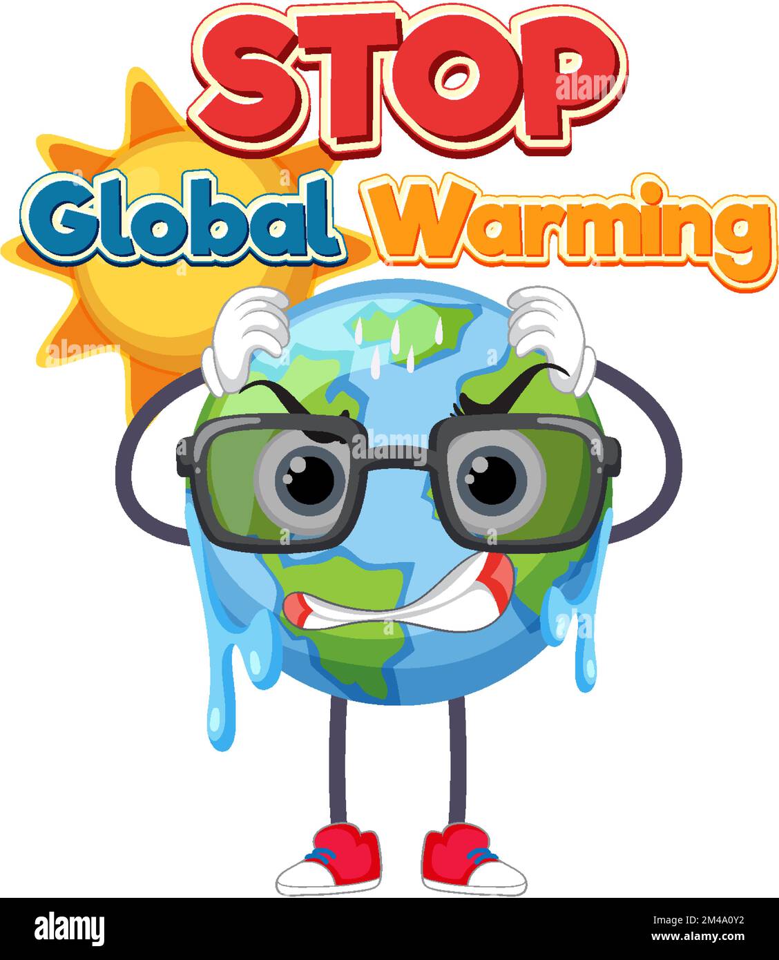 Stop global warming vector concept illustration Stock Vector Image ...