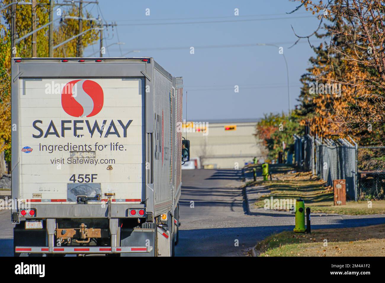 16 October 2022 Calgary Alberta Canada Safeway delivery truck on