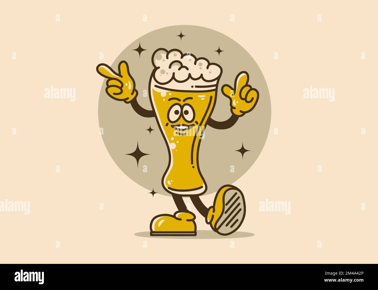 Fun illustration design of beer glass with hands and feet Stock Vector Image & Art Alamy