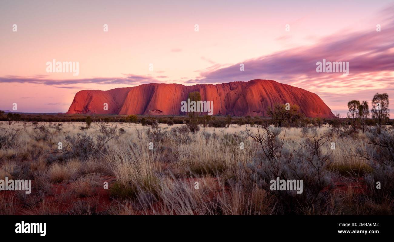 An Aerial View Of Ayers Rock During Sunset Stock Photo Alamy   An Aerial View Of Ayers Rock During Sunset 2M4A6M2 