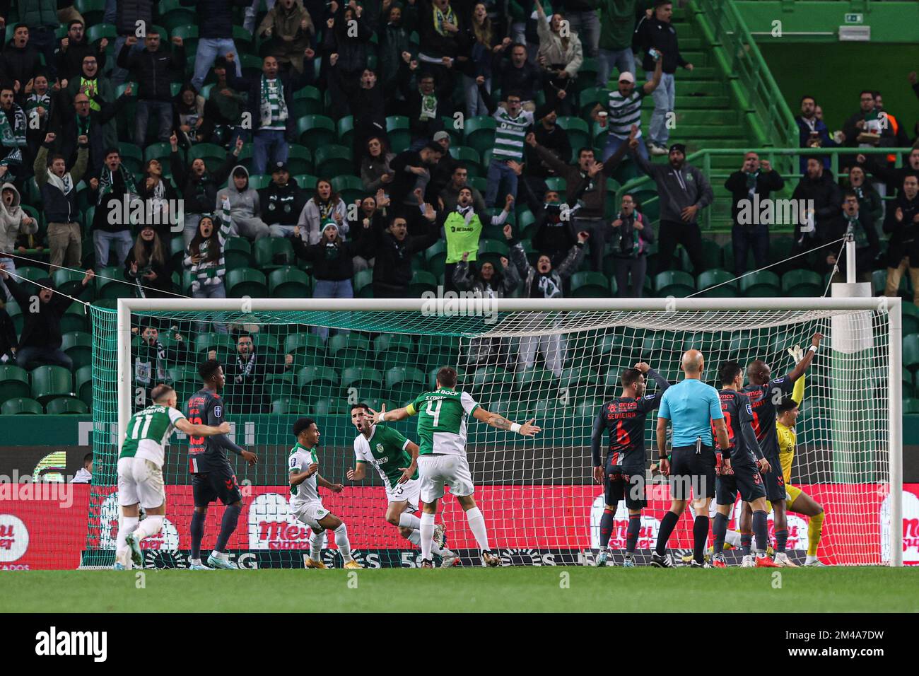 Lisbon, Portugal. 19th Dec, 2022. Goncalo Inacio (L4) of Sporting CP celebrates after scoring a goal during the Allianz Cup 2022/2023 match between Sporting CP and SC Braga at Estadio Jose Alvalade.(Final score: Sporting CP 5:0 SC Braga) Credit: SOPA Images Limited/Alamy Live News Stock Photo