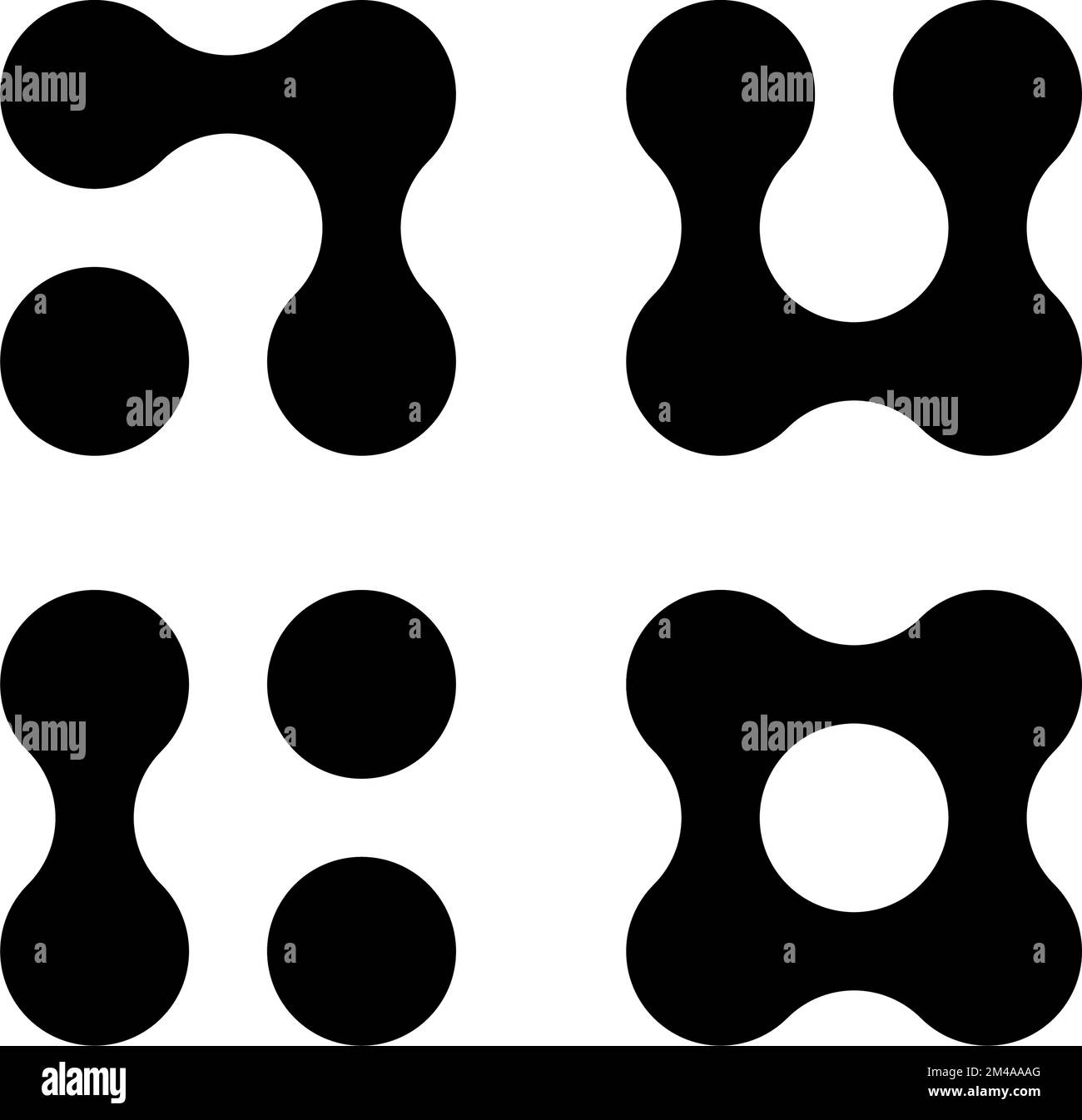 Connected dots icon. Circles pattern sign. Integration symbol. Abstract ...