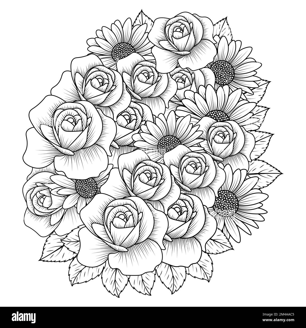 Adult Coloring Book – Peach Flower