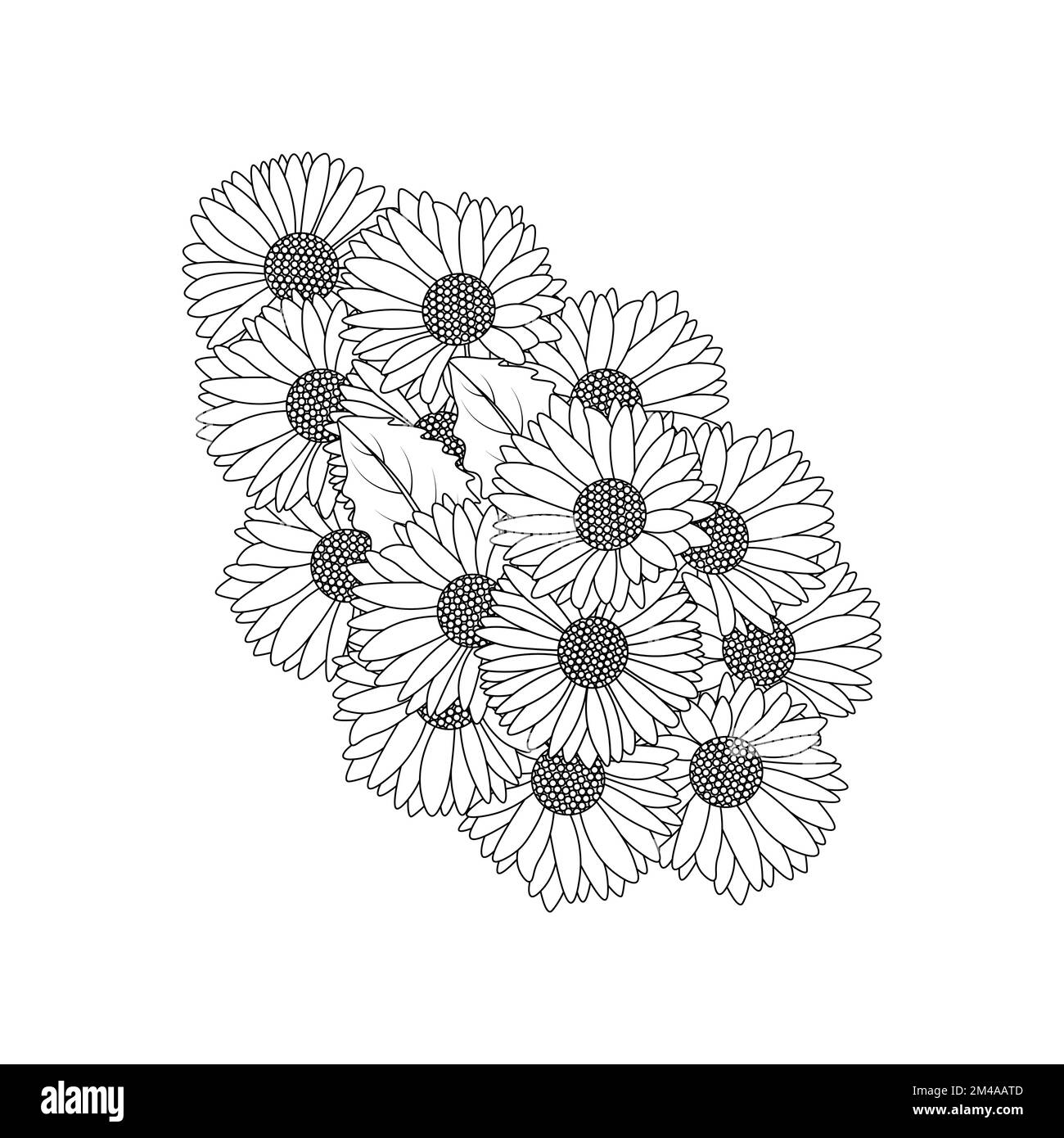 daisy flower design in detailed line art vector graphic and beautiful ...
