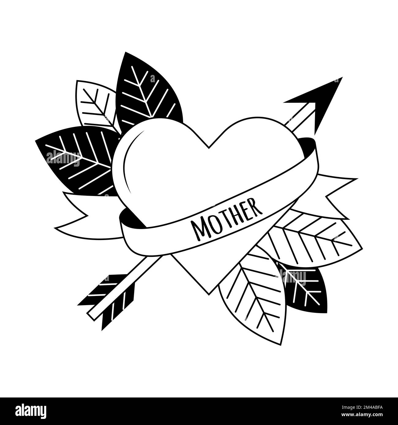 Heart tattoo in y2k, 1990s, 2000s style. Emo goth element design. Old