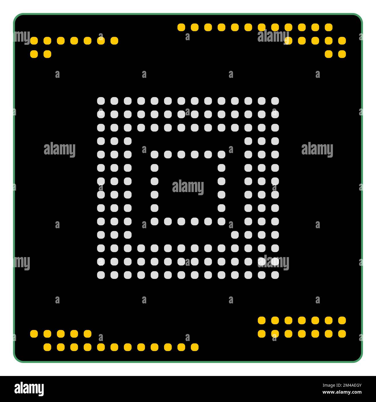 Computer or mobile chip isolated on white background. Vector clipart. Stock Vector