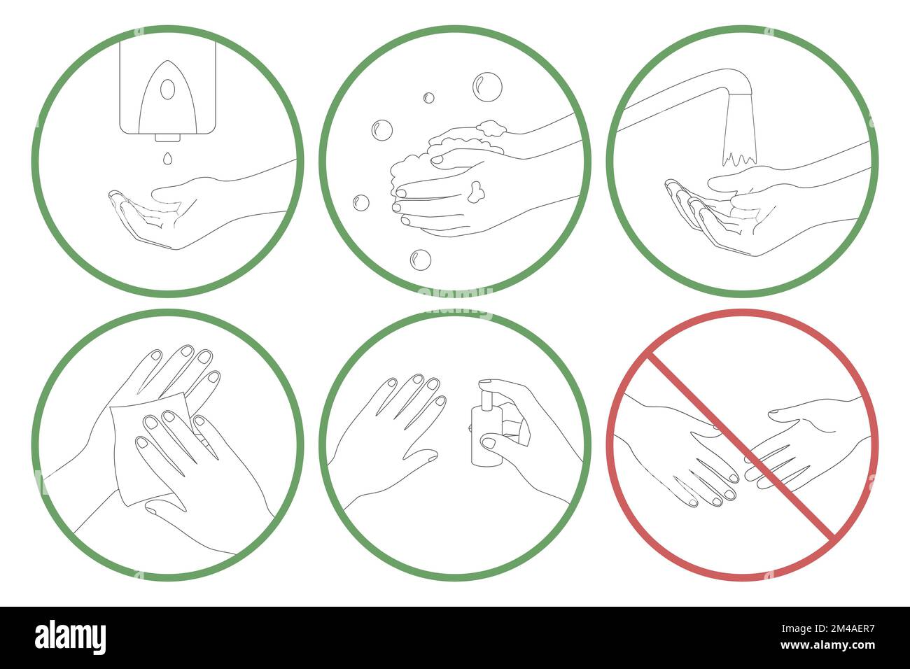 Set of personal hygiene symbols. Vector illustration. Stock Vector