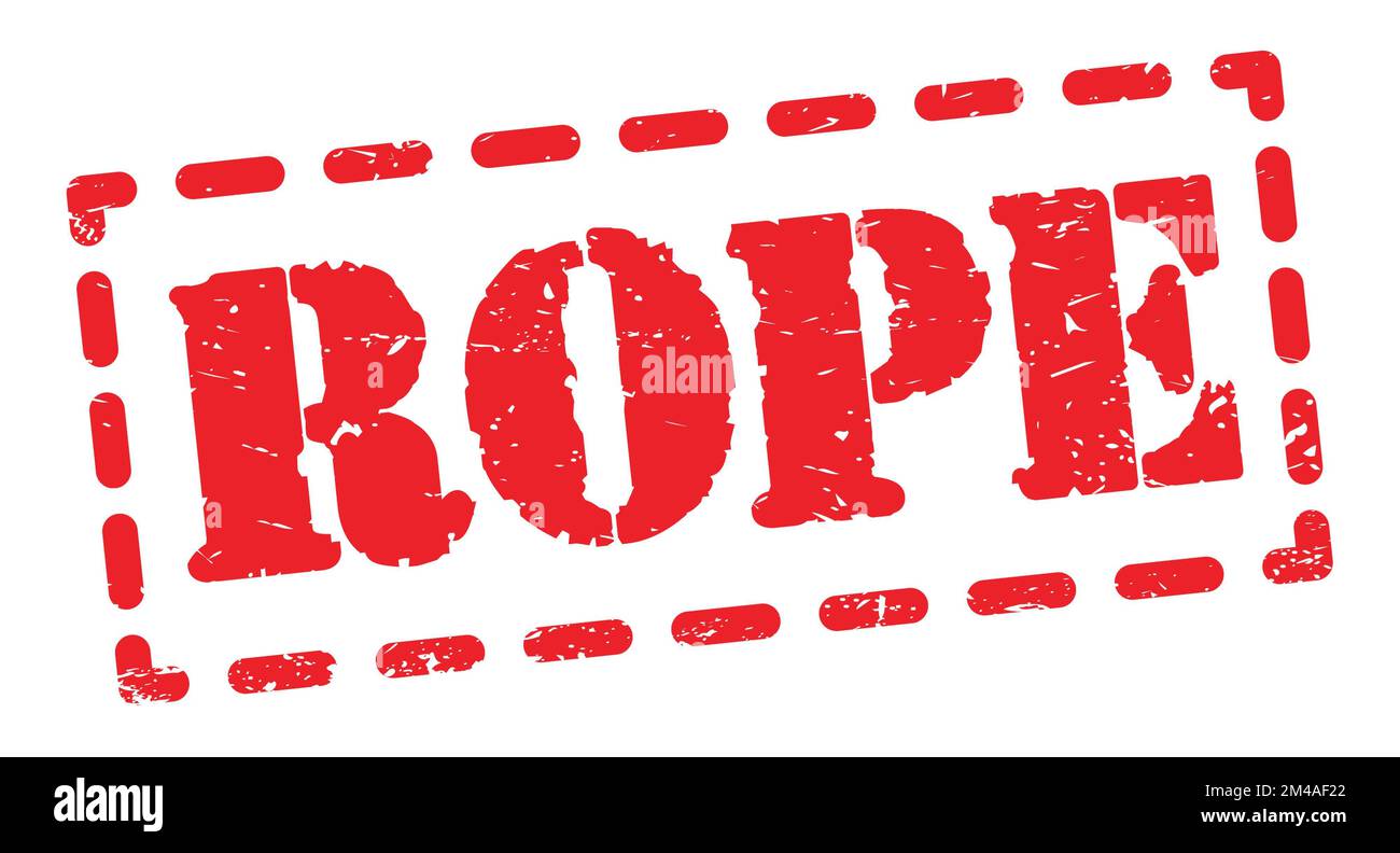 ROPE text written on red dash stamp sign Stock Photo - Alamy