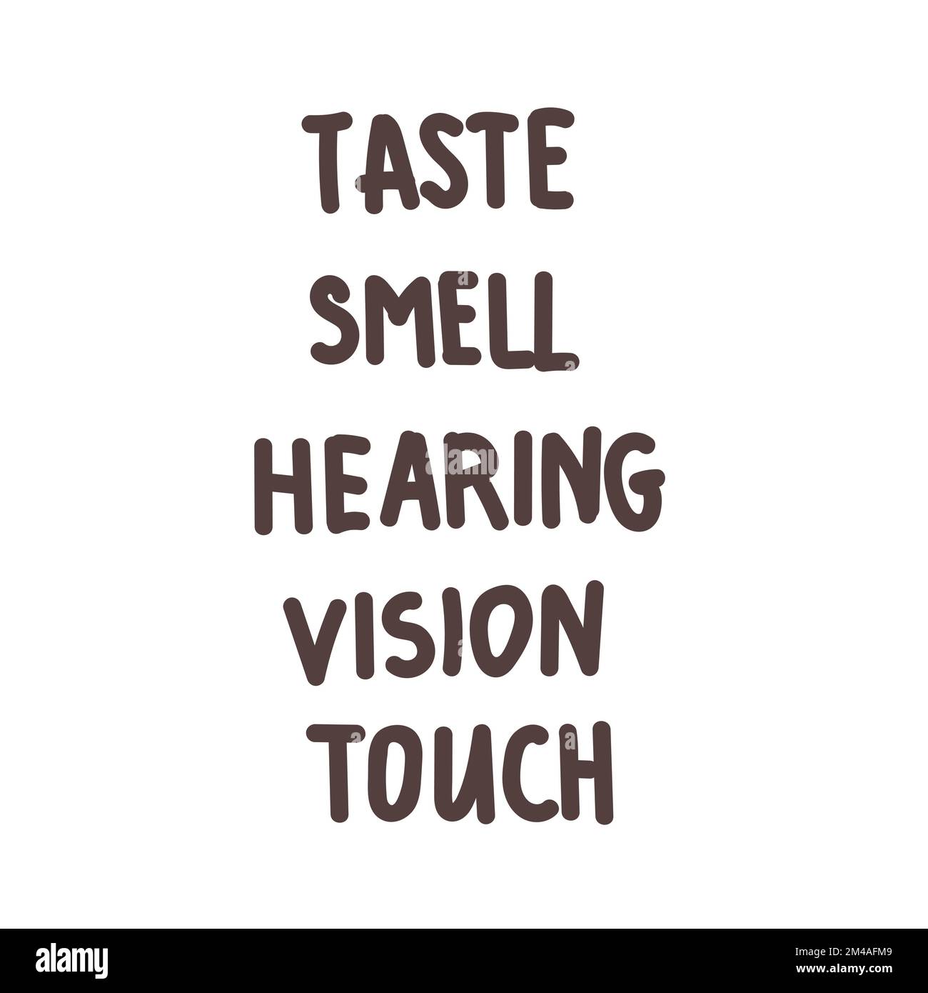 Five human senses line icons set. Vision, smell, hearing, touch, taste icons. Human sensory