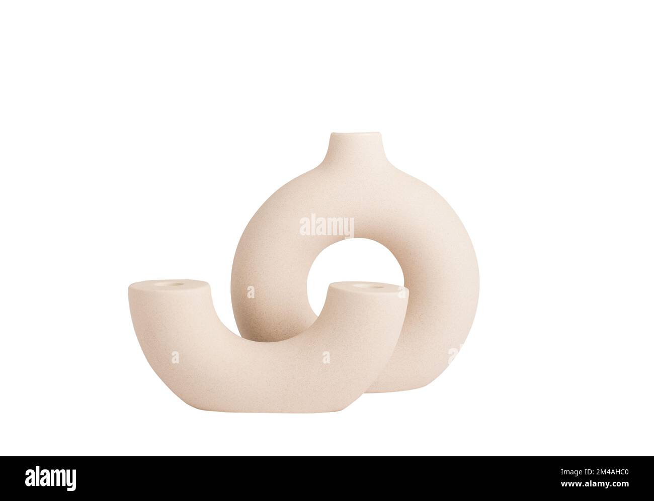 Ceramic vase in Scandinavian style on a white background, isolate Stock ...