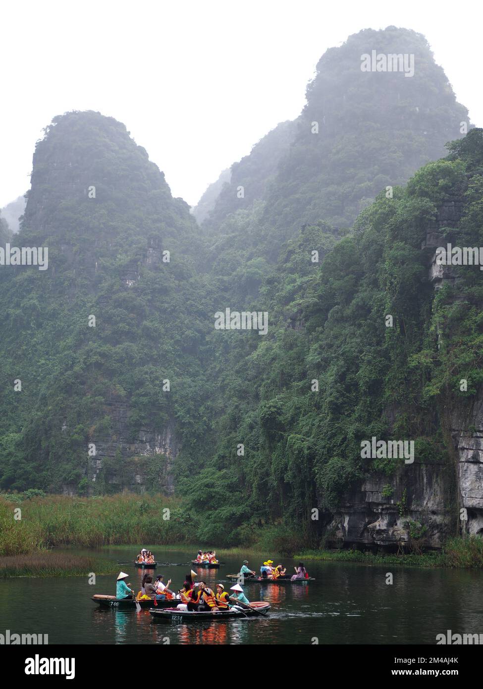 Trang An Landscape Complex in Red River delta in Ninh Binh province. UNESCO World Heritage Site Stock Photo