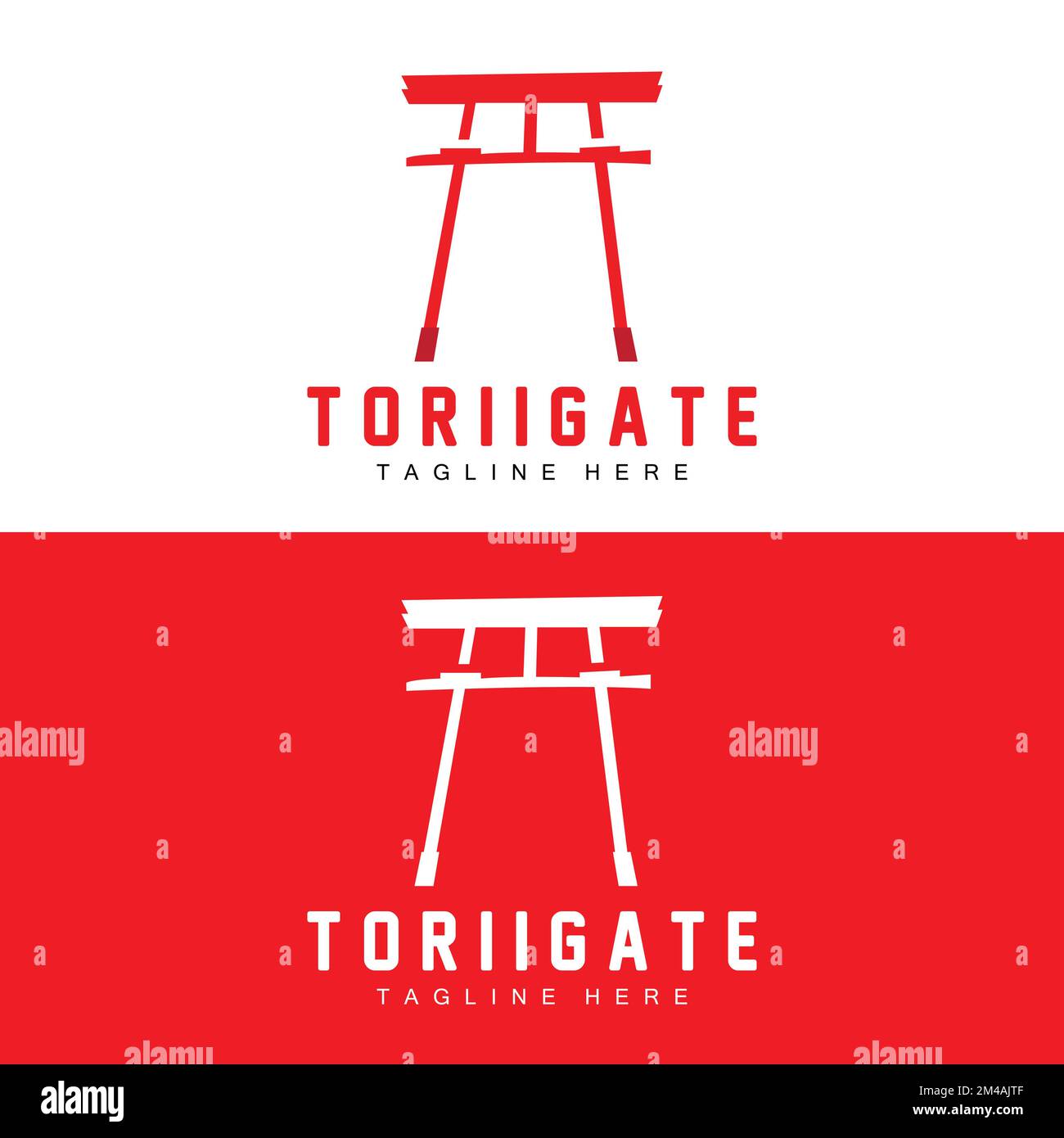 Torii Gate Logo, Japanese History Gate Icon Vector, Chinese Illustration, Wooden Design Company Brand Template Stock Vector