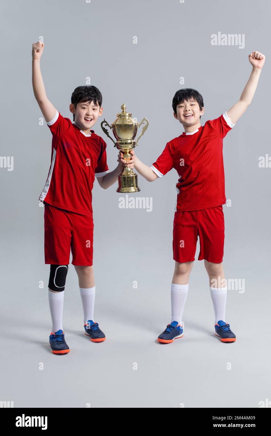 ZAGREB, CROATIA - JULY 13, 2019: Croatian league Supercup, GNK Dinamo vs. HNK  Rijeka. Dinamo players holding trophy and celebrating victory Stock Photo -  Alamy