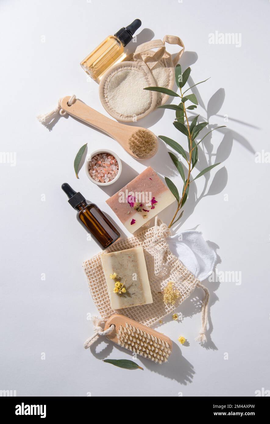 Eco-friendly and zero waste concept beauty spa with natural cosmetic ...
