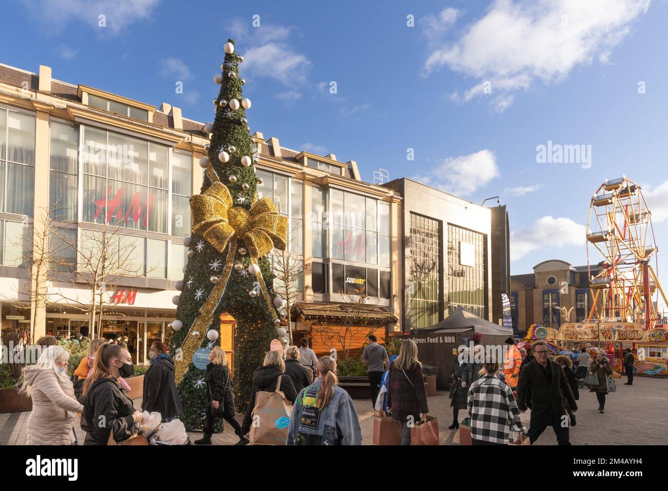 Christmas fair in Bromley high street, London Stock Photo Alamy