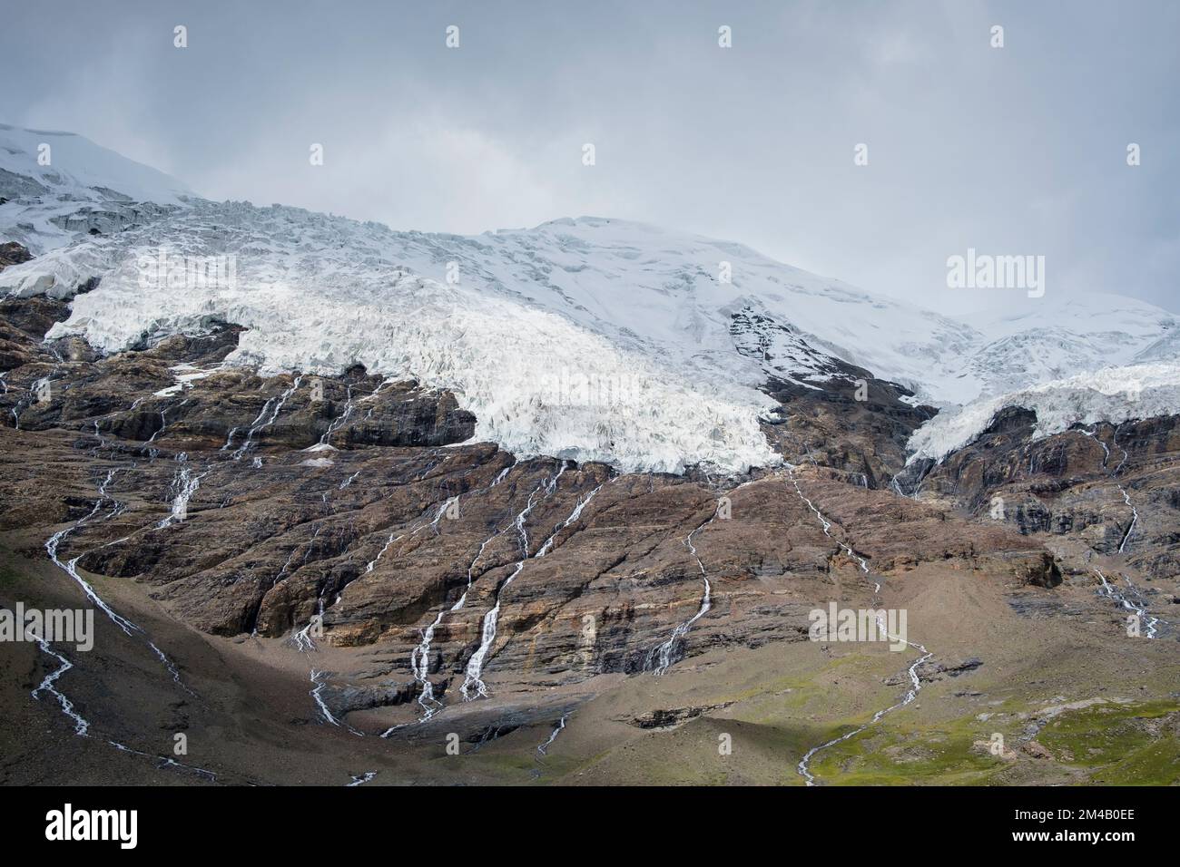 View of Karo La Glacier. Tibet Autonomous Region. China. Stock Photo