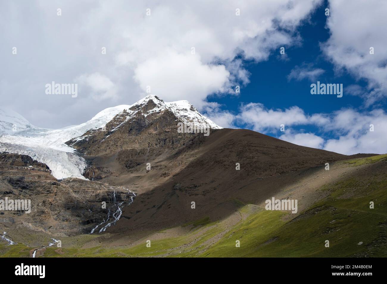 View of Karo La Glacier. Tibet Autonomous Region. China. Stock Photo