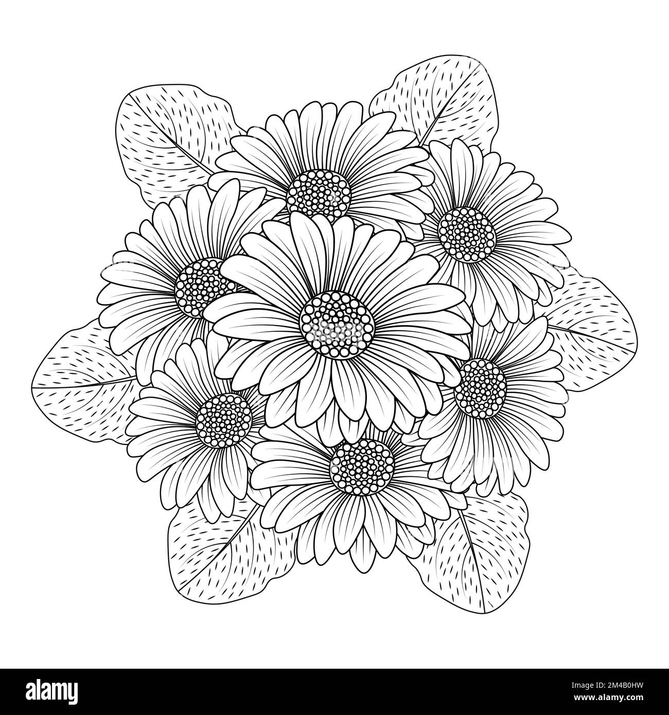 Daisy Flower Black And White Drawing