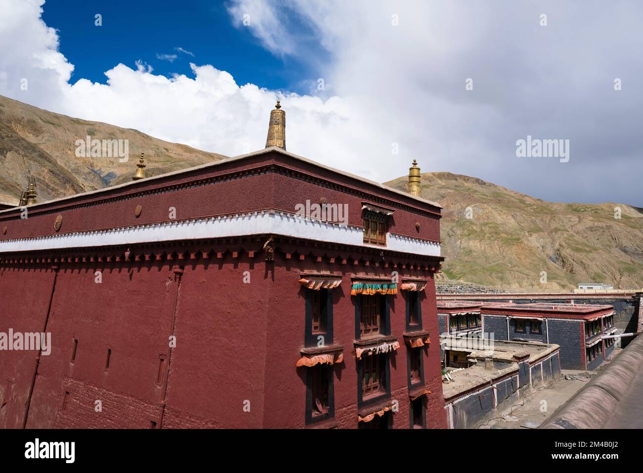 Partial view of the Sakya Monastery. Tibet Autonomous Region. China. Stock Photo