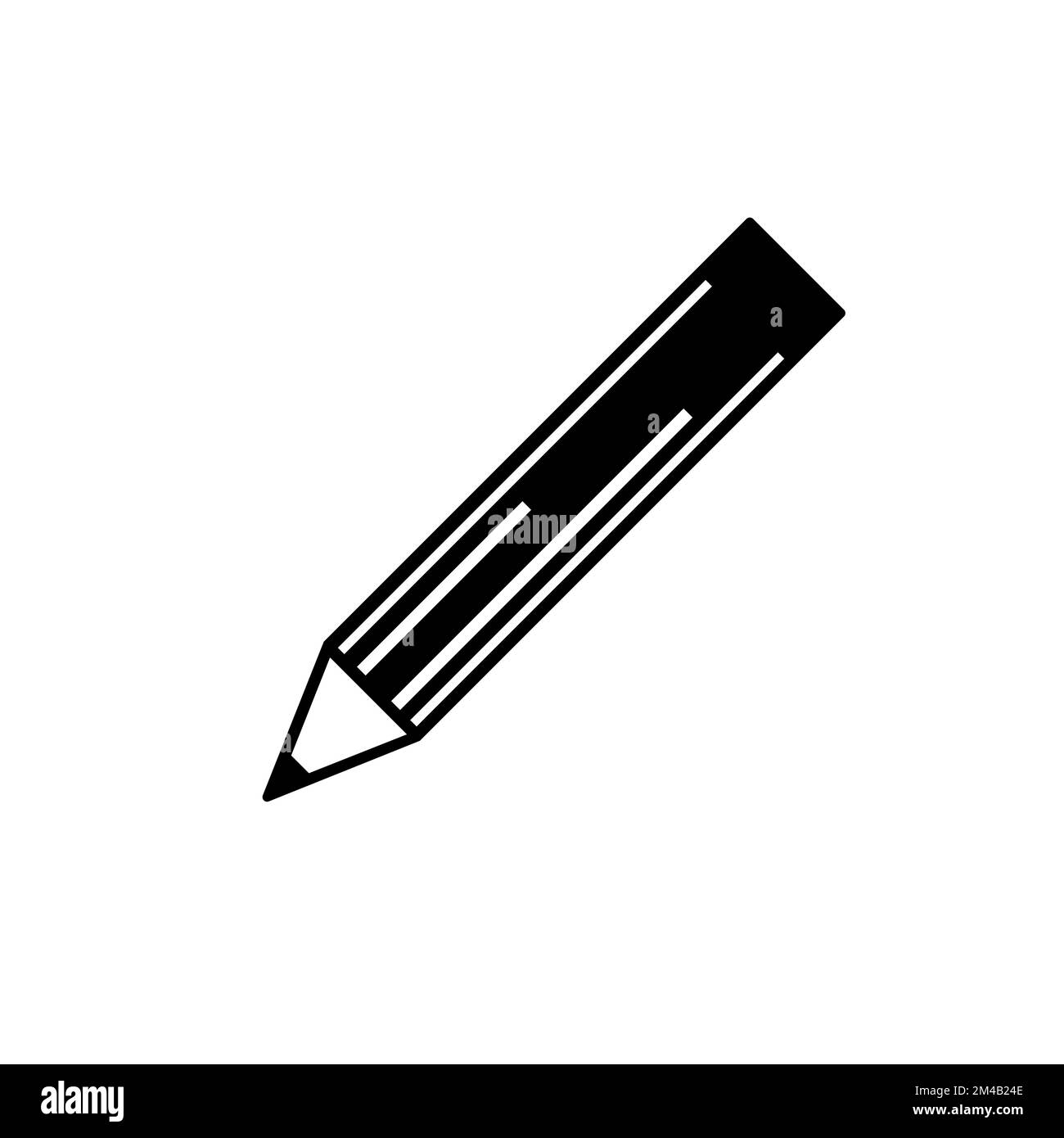 Pencil icon. Black pencil symbol in flat design. Vector illustration