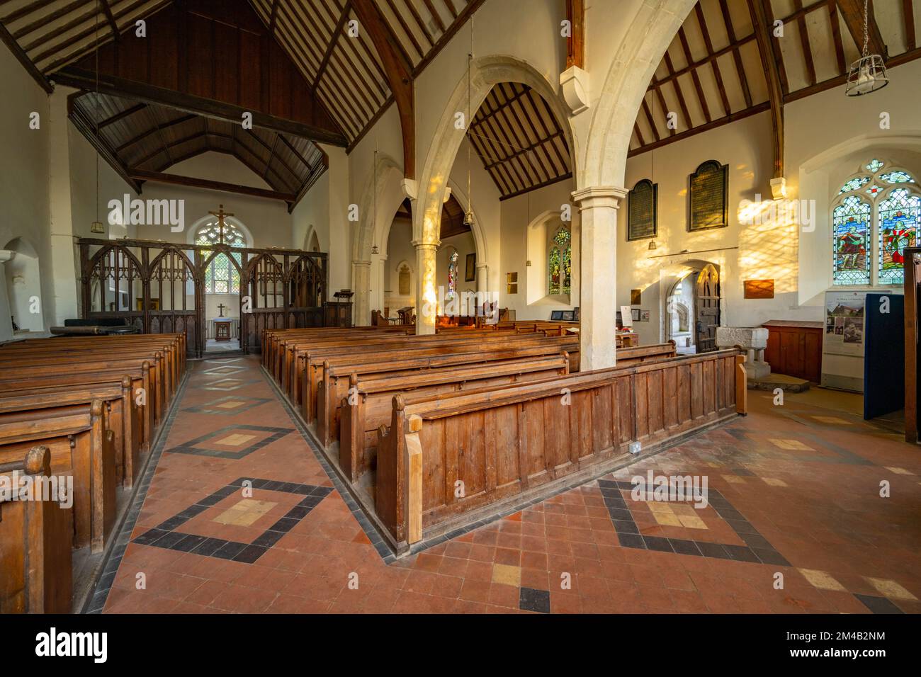 The interior of St Marys church Lower Higham Kent Stock Photo Alamy