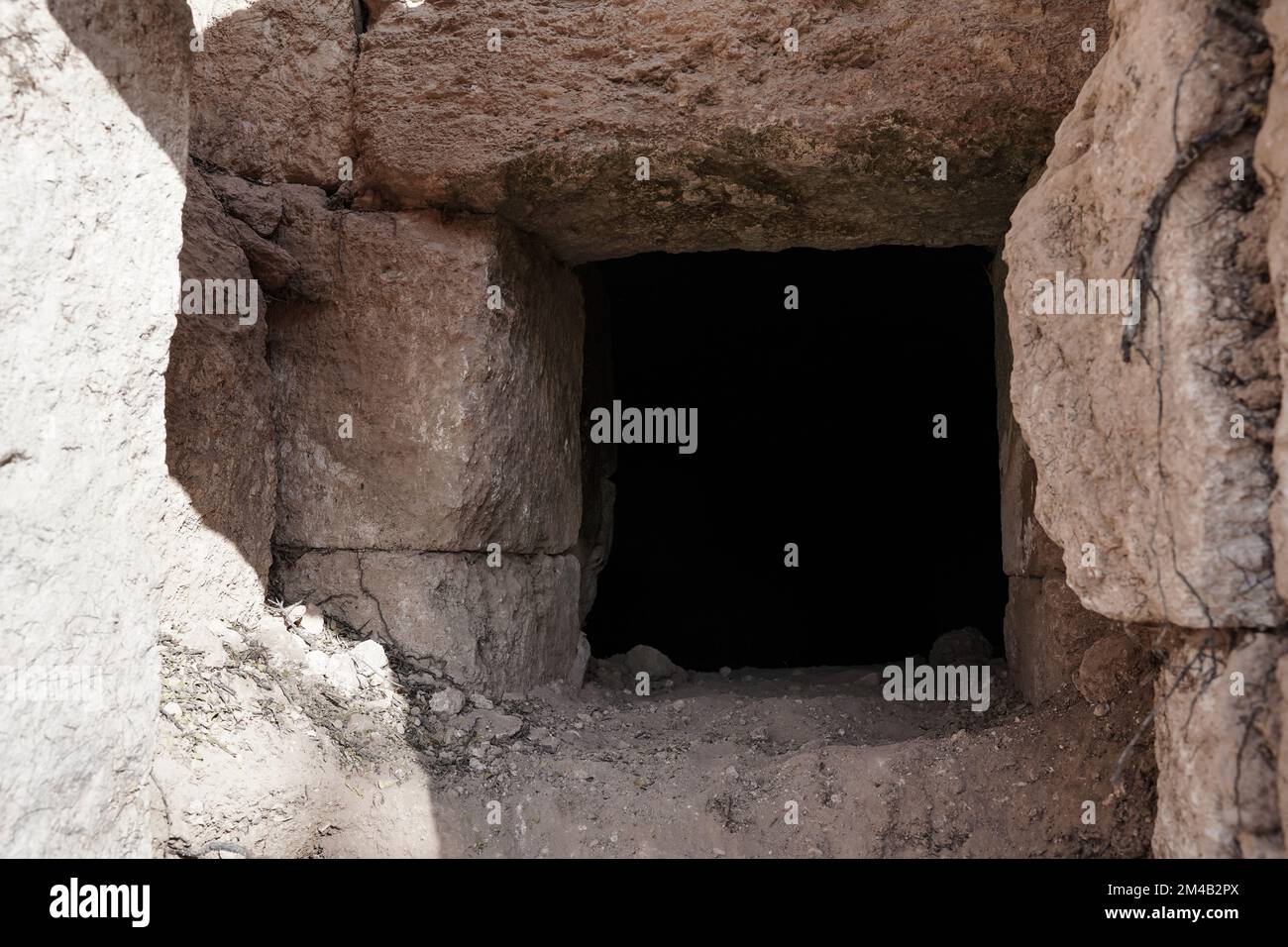 Lachish Regional Council, Israel. 20th December, 2022. A 2000 year old Second Temple Period burial cave, designated the Salome Cave, one of the most impressive discovered in Israel according to archaeologists, is being uncovered in the Lachish Forest. A popular tradition identifies it as the burial place of Salome, the midwife of Jesus. Excavations of the courtyard uncovered a row of shop stalls that apparently sold or rented clay lamps in the 8th and 9th centuries CE. Lamps may have served for light or as part of religious ceremonies. The cave comprised several chambers with multiple rock hew Stock Photo