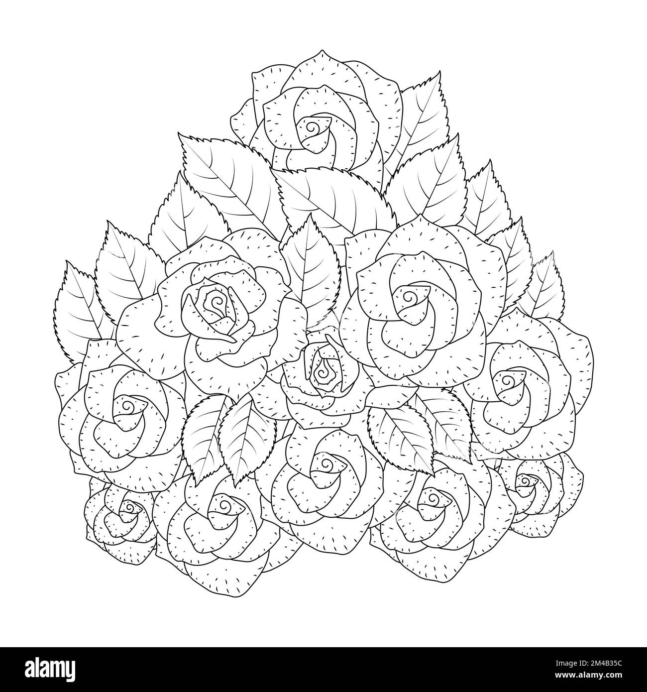rose flower vector illustration with rose bouquet blooming petal for