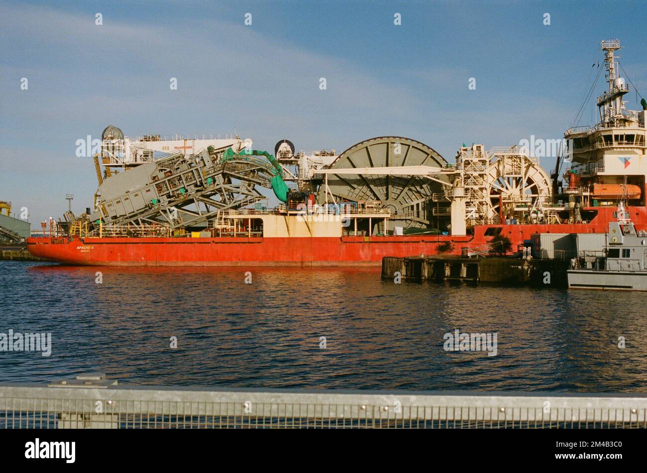 Cable laying vessel docked at Leith, Edinburgh, ScotlandP Stock Photo