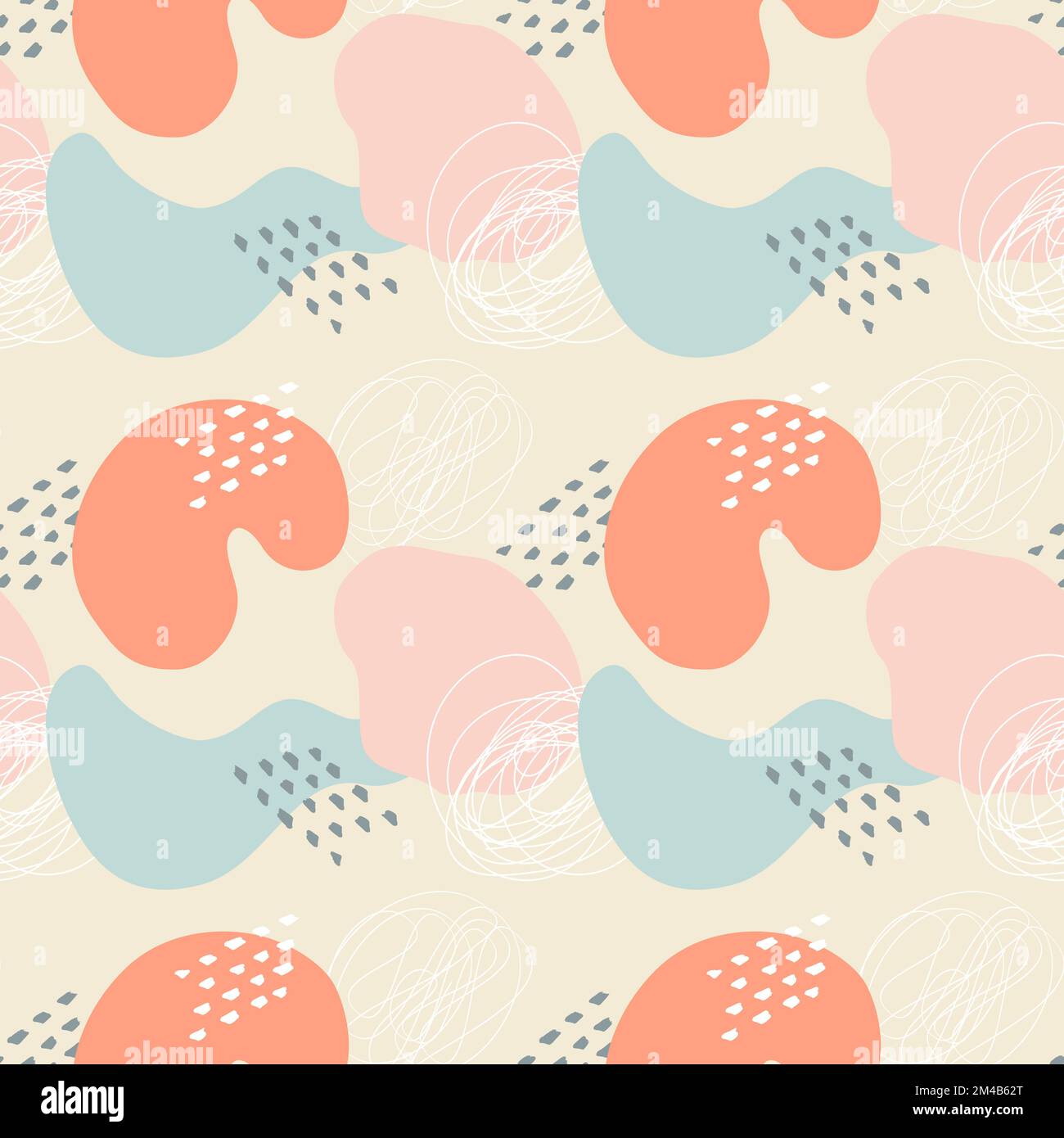 Pattern abstract boho style, pastel colors, doodle . Vector ...