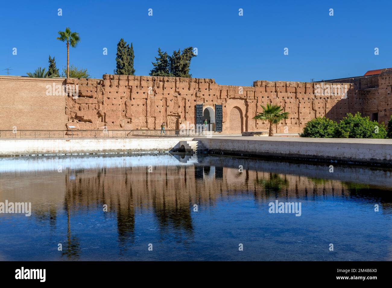 Badi Palace, Marrakesh, Morocco. Built for sultan Ahmad al-Mansur. After his death, it fell into ruin. Valuable materials were then taken and reused. Stock Photo