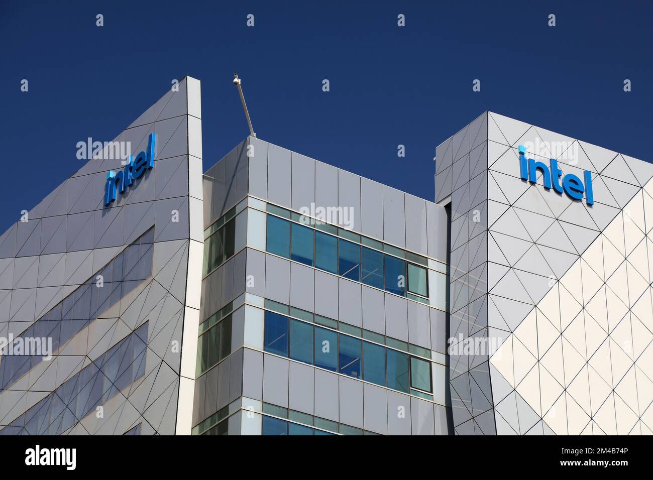 HAIFA, ISRAEL - NOVEMBER 1, 2022: Intel tech company research and development in Matam business park in Haifa, Israel. Haifa city is a R&D facility ce Stock Photo
