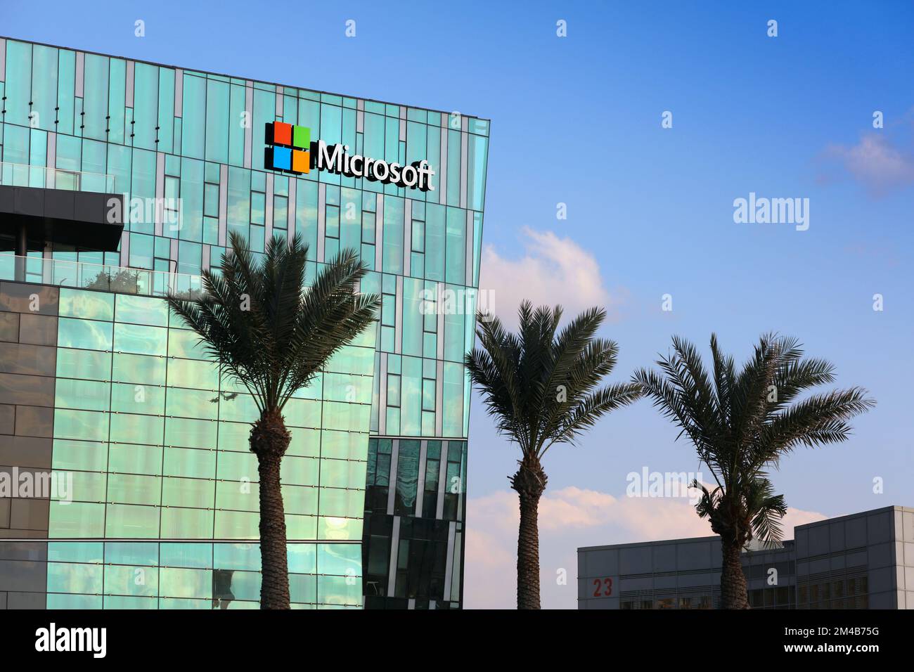 HAIFA, ISRAEL - NOVEMBER 1, 2022: Microsoft tech company research and development in Matam business park in Haifa, Israel. Haifa city is a R&D facilit Stock Photo