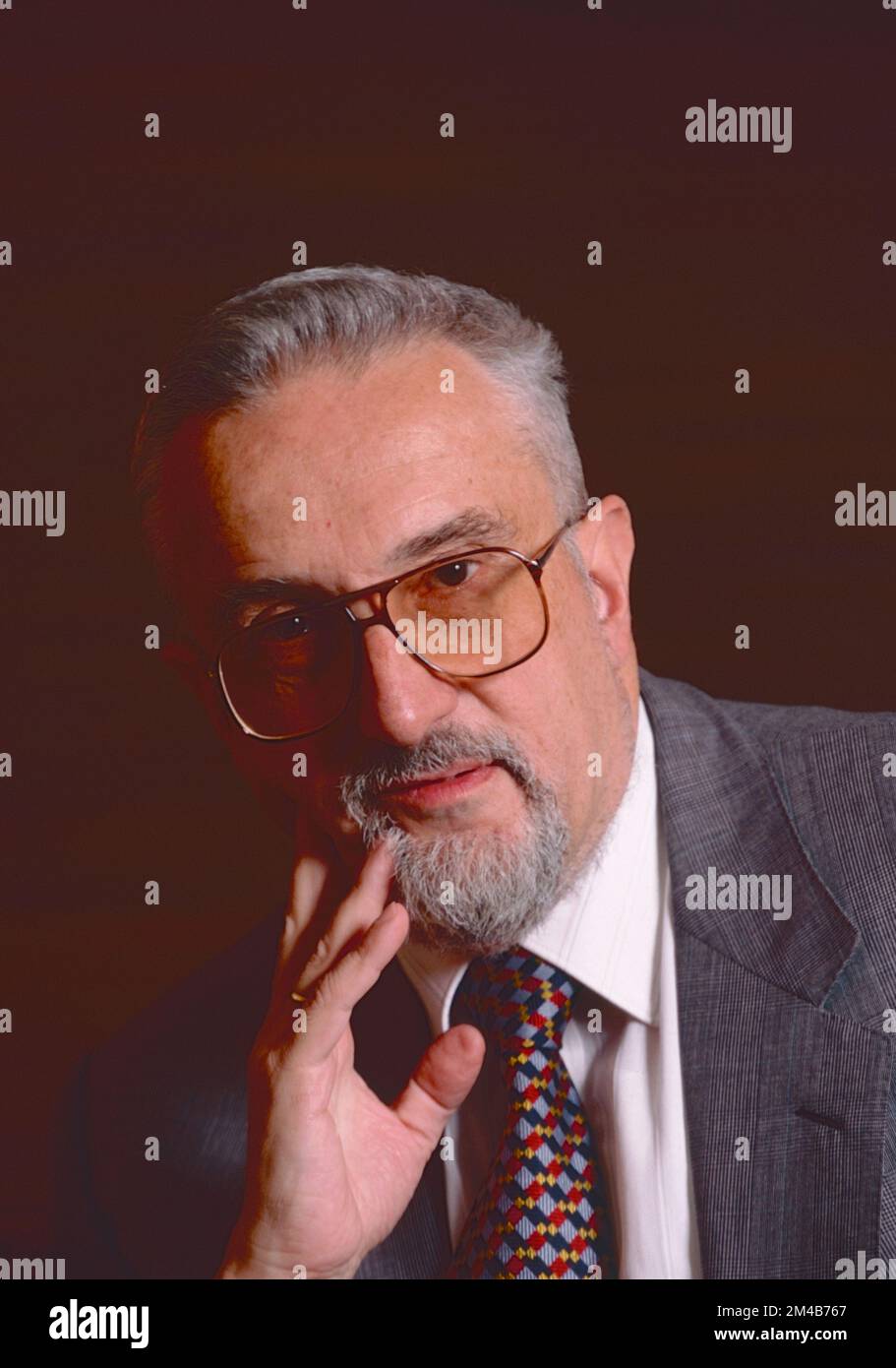 Manfred Gerstenfeld, Austrian-born Israeli author and chairman of the steering committee of the Jerusalem Center for Public Affairs, Rome, Italy 1994 Stock Photo