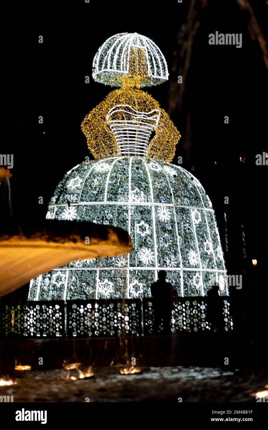 Menina. Menina de luz decorating the streets of the city of Madrid at Christmas time. Merry Christmas 2022. Photography. Stock Photo