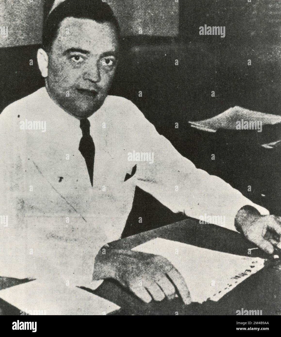 American first director of fbi j edgar hoover usa 1930s stock photo