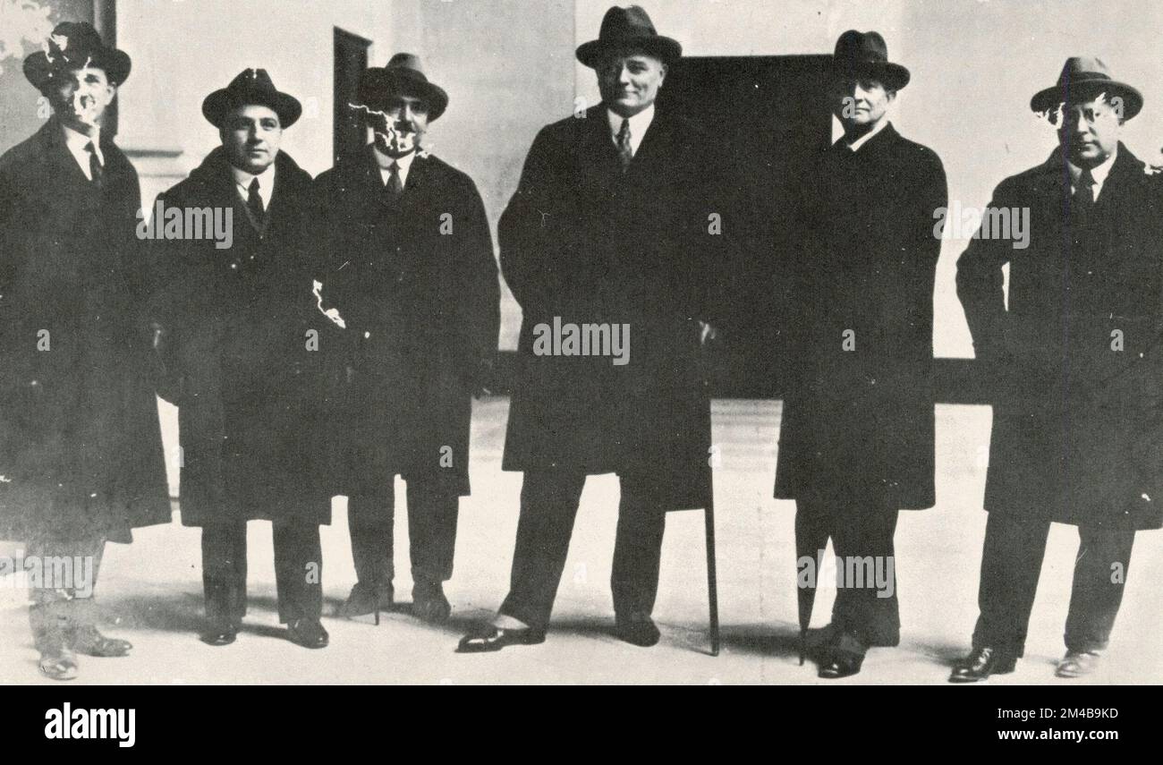 Italian prefect Cesare Mori and his staff, Italy 1926 Stock Photo - Alamy