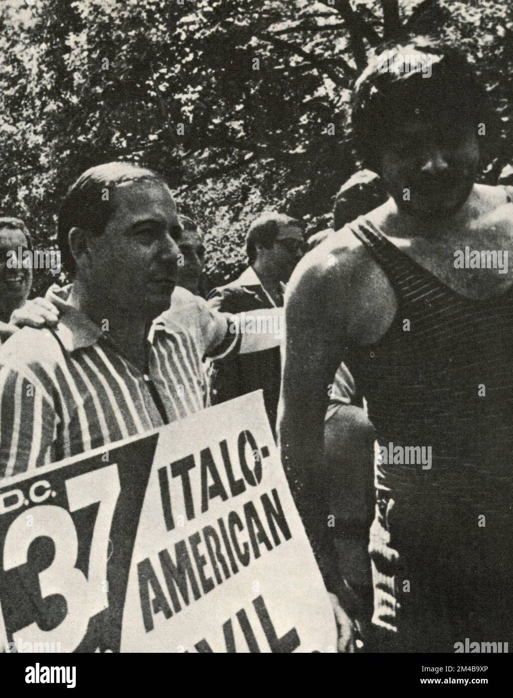 Italian-American gangster and mafia mobster Joe Colombo (left), USA 1950s Stock Photo