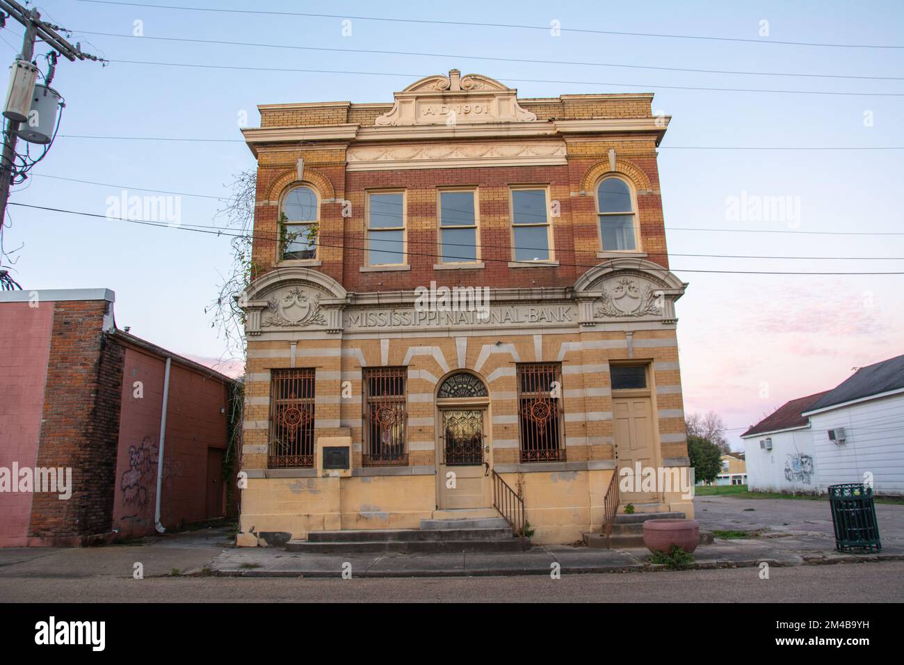 Port Gibson, USA December 1, 2022 Old Mississippi National Bank Building erected in 1901 and